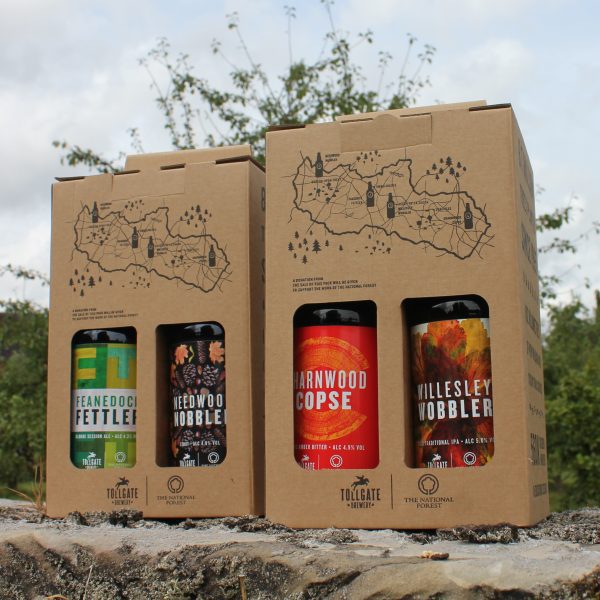 Gift-wrapped bottles of Tollgate Brewery beers